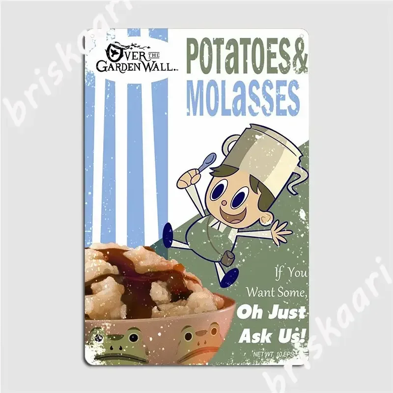 Boxed Potatoes And Molasses Distressed Metal Sign Designing Wall Decor Mural Design Pub Tin Sign Poster