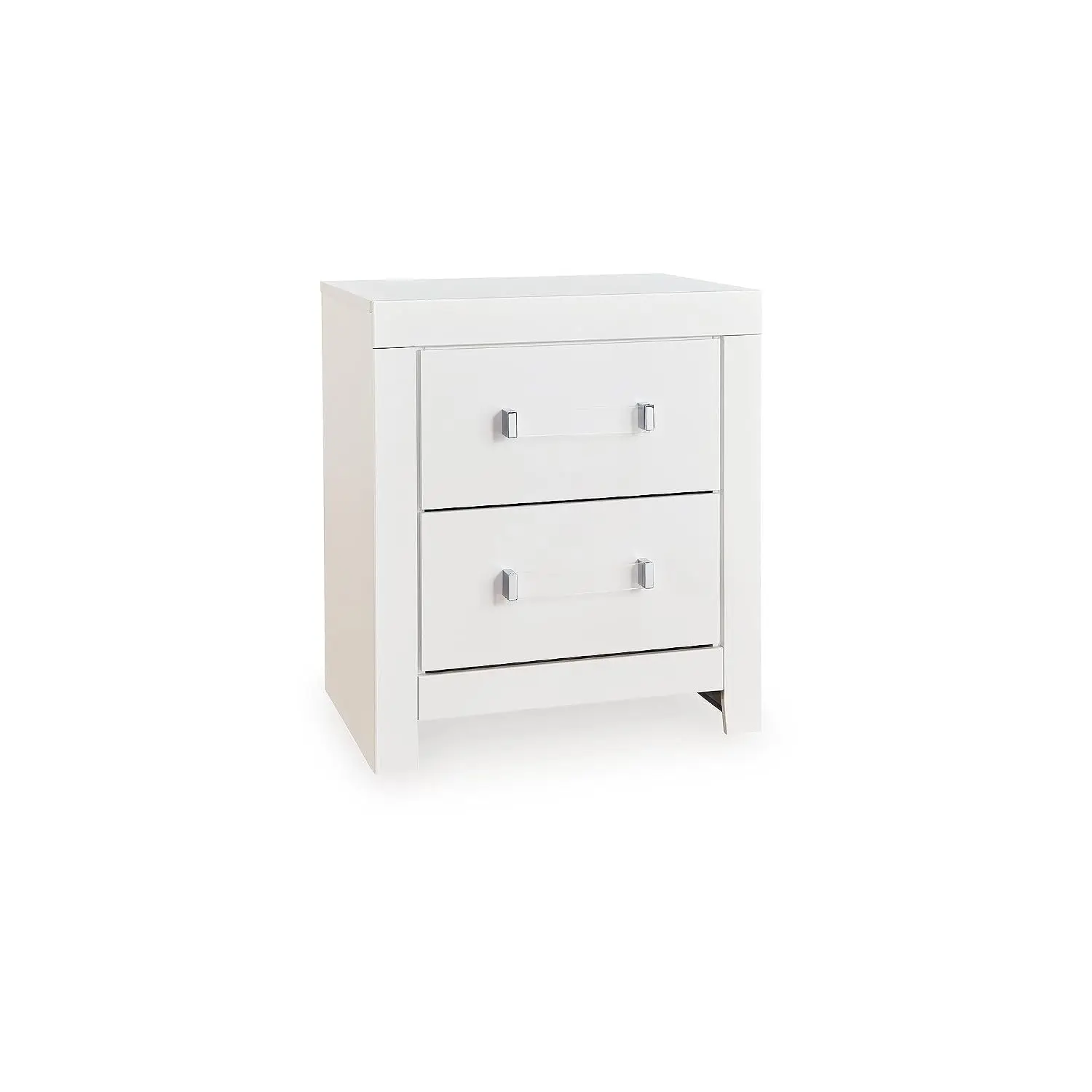 2-Drawer Nightstand Matte White Modern Bedroom Storage Furniture, Customized