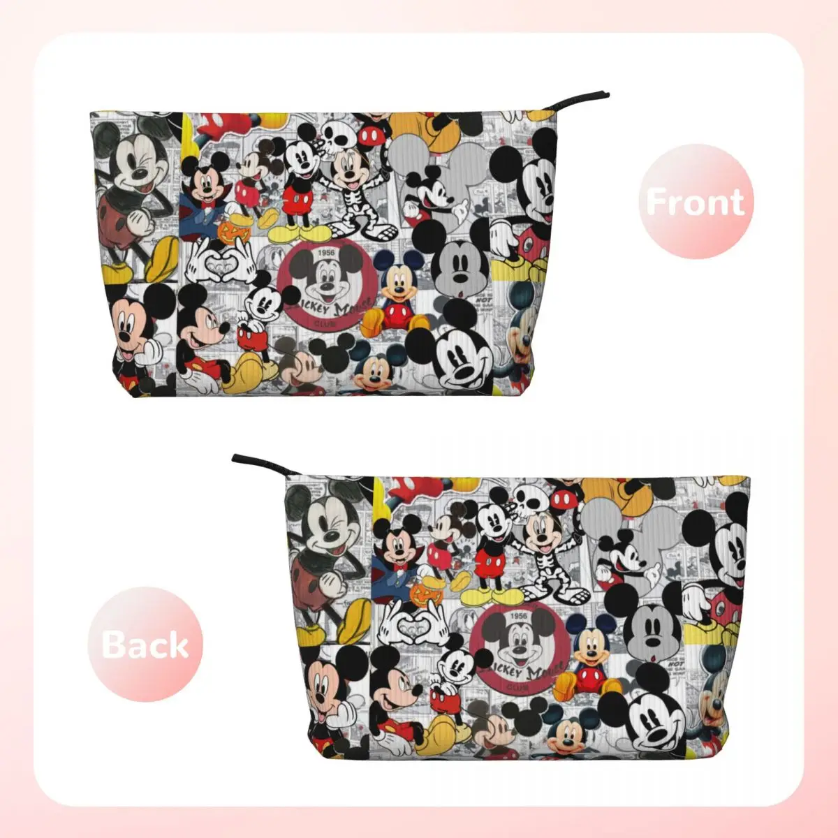 Custom Mickey Mouse Cosmetic Bag Women Cute Large Capacity Makeup Case Beauty Storage Toiletry Bags