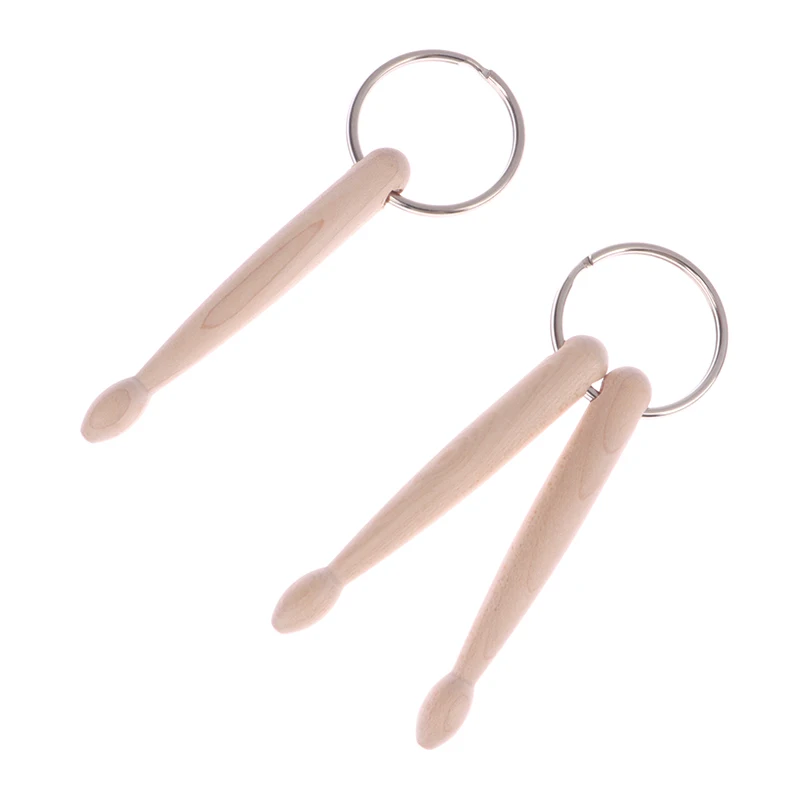 1PCS Mini Drum Sticks Keychain Wood Drumsticks Key Ring Chain Drum Stick Key Chain Hanging Accessories Keyfob Percussion Gift