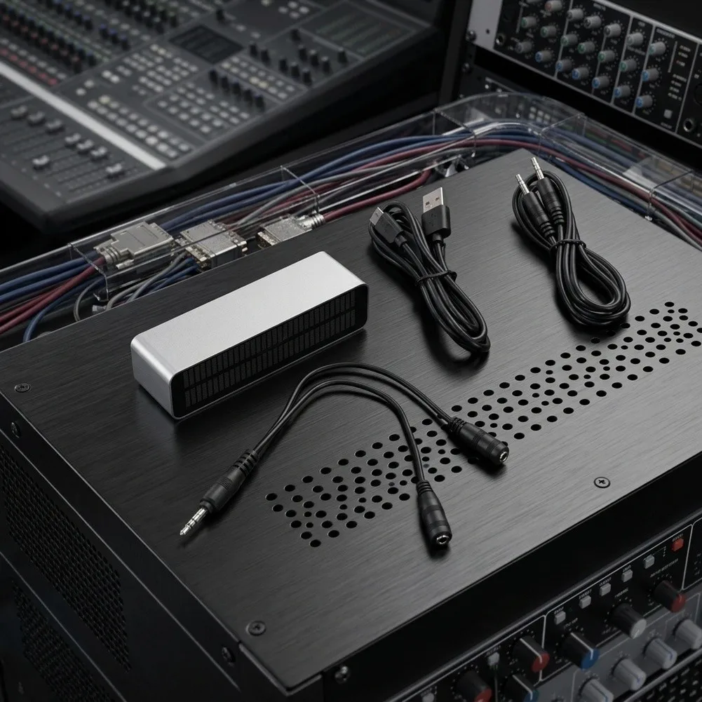 Rack-mountable LED Level Meter For Stage Production 32-bit Dual Channel Aerospace Aluminum Alloy Housing For Mixers