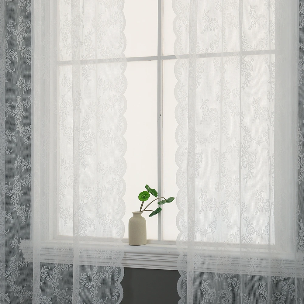 1Pcs White Tulle Sheer Curtains for Living Room Decoration Curtains for the Room Bedroom Kitchen Voile Organza Curtains