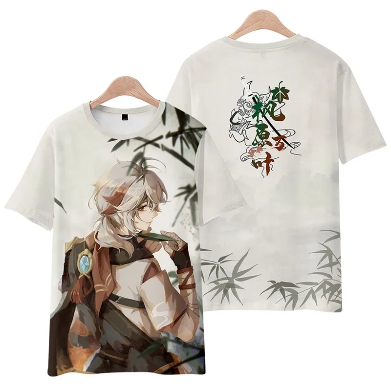 Genshin impact kaediara kazuha 3D T shirt women men cosplay costume fashion Harajuku graphic tees girls kawaii cartoon tops