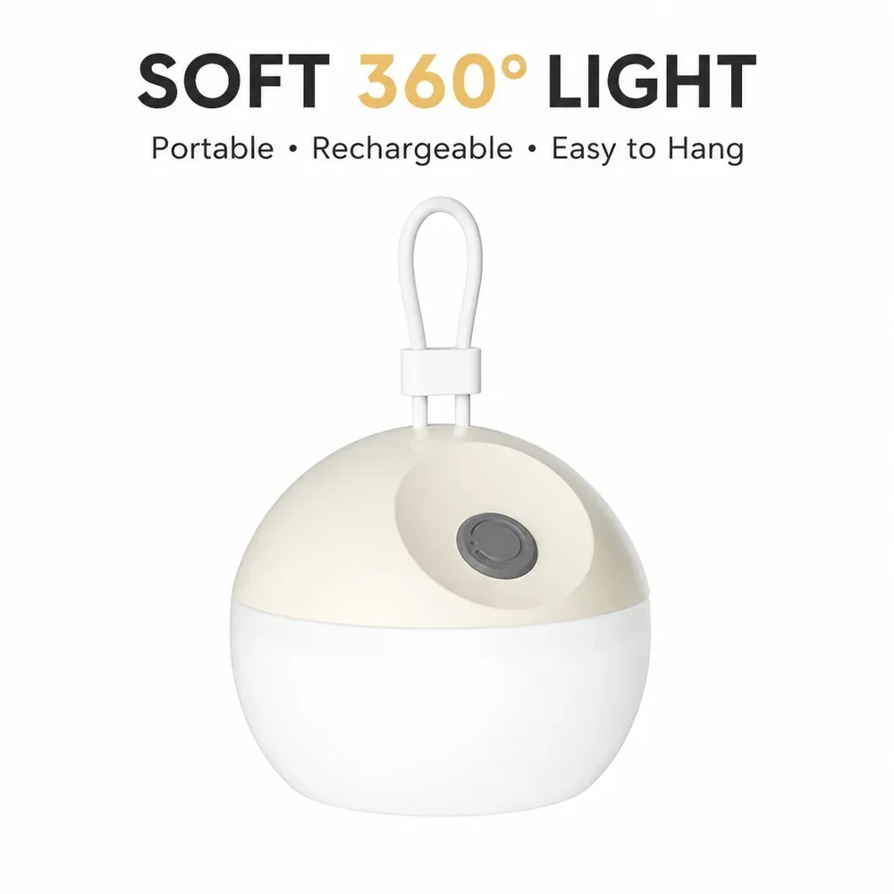 Rechargeable Camping Light 5W LED Warm White 360 Soft Glow 3 Modes Portable Tent Lantern With Silicone Hanging Loop 02