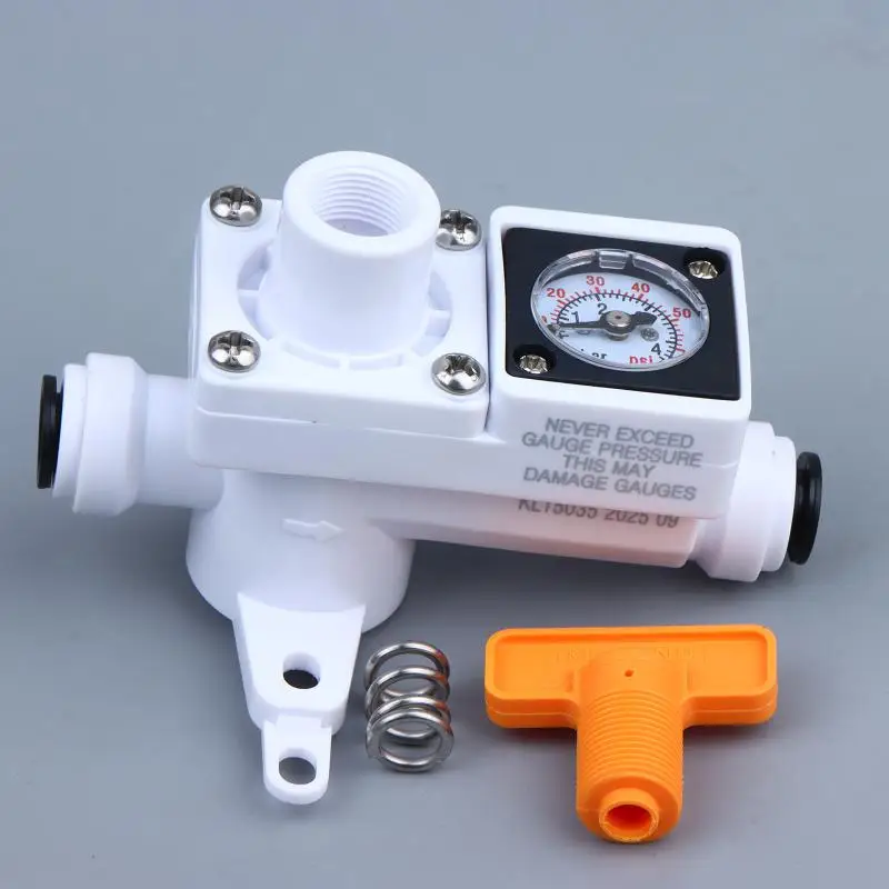 CO2 Gas Inline Regulator 6.35mm 8mm Duotight with 60psi Gauge Perfect for Beer Homebrew Draft Line Systems