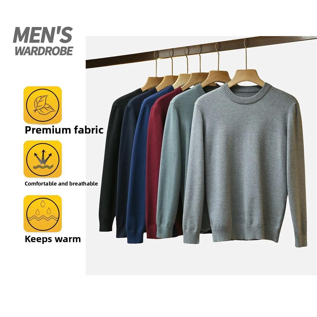 

Camere like Touch Base Layer Вязаный свитер Повседневный круглый мужской Faion Urban Sle Long Sve Цвет Зимний новый...