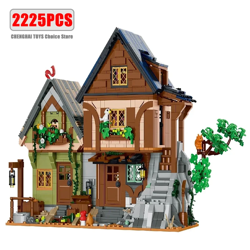 

2225PCS Medieval Mystic Cabin Modular Buildings Sets Secret Cottage City Stree View Architecture Blocks Kit Gifts for Adult Kids