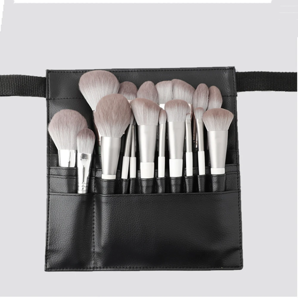 22 Pockets Professional Cosmetic Makeup Brush Holder 2 Arrays Apron Bag With Artist Belt Strap for Women