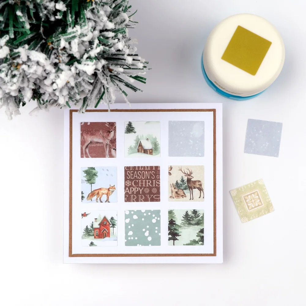 

1pc Magnetic Anywhere Punch 2.54X2.54cm Punch-Out Size Magnetic Craft Hole Punch for Diy Greeting Card Scrapbooking Craft