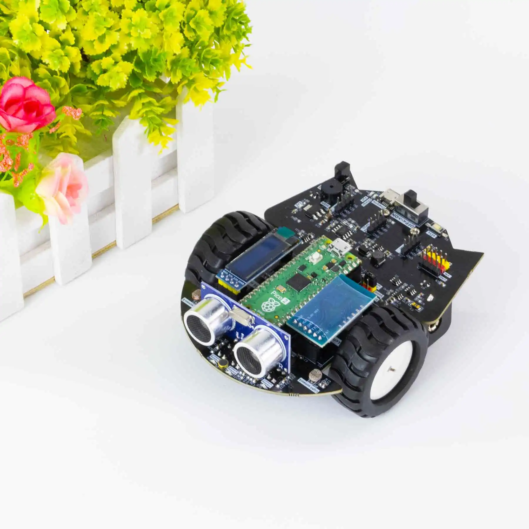 車のプログラミング用のRaspberryPi Pico 2ロボットキット,プログラム可能な車,マイクロパイソンの使用,学生向けのプログラミング,DIY電子プロジェクト