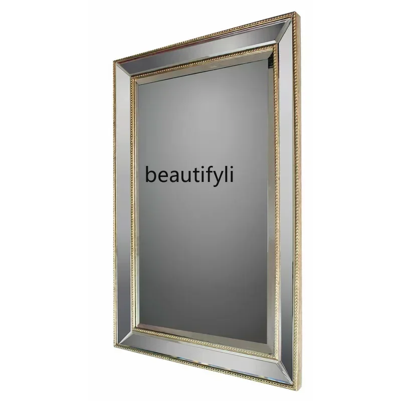 

60.Barber shop simple comb medieval floor decoration makeup mirror sticker drill oval bathroom