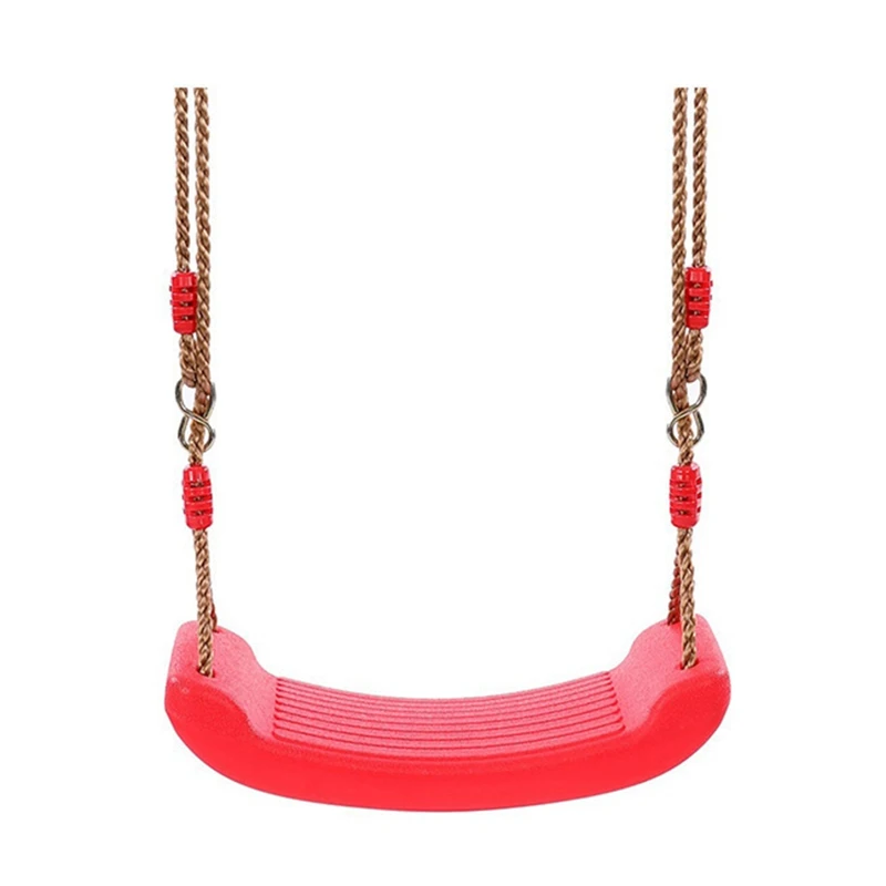 

1 PCS Swing Seat Board Plastic Swing Set Easy Install Swing Set With Rope Red Maximum Load 86Kg For Boys Girls Outdoor Garden