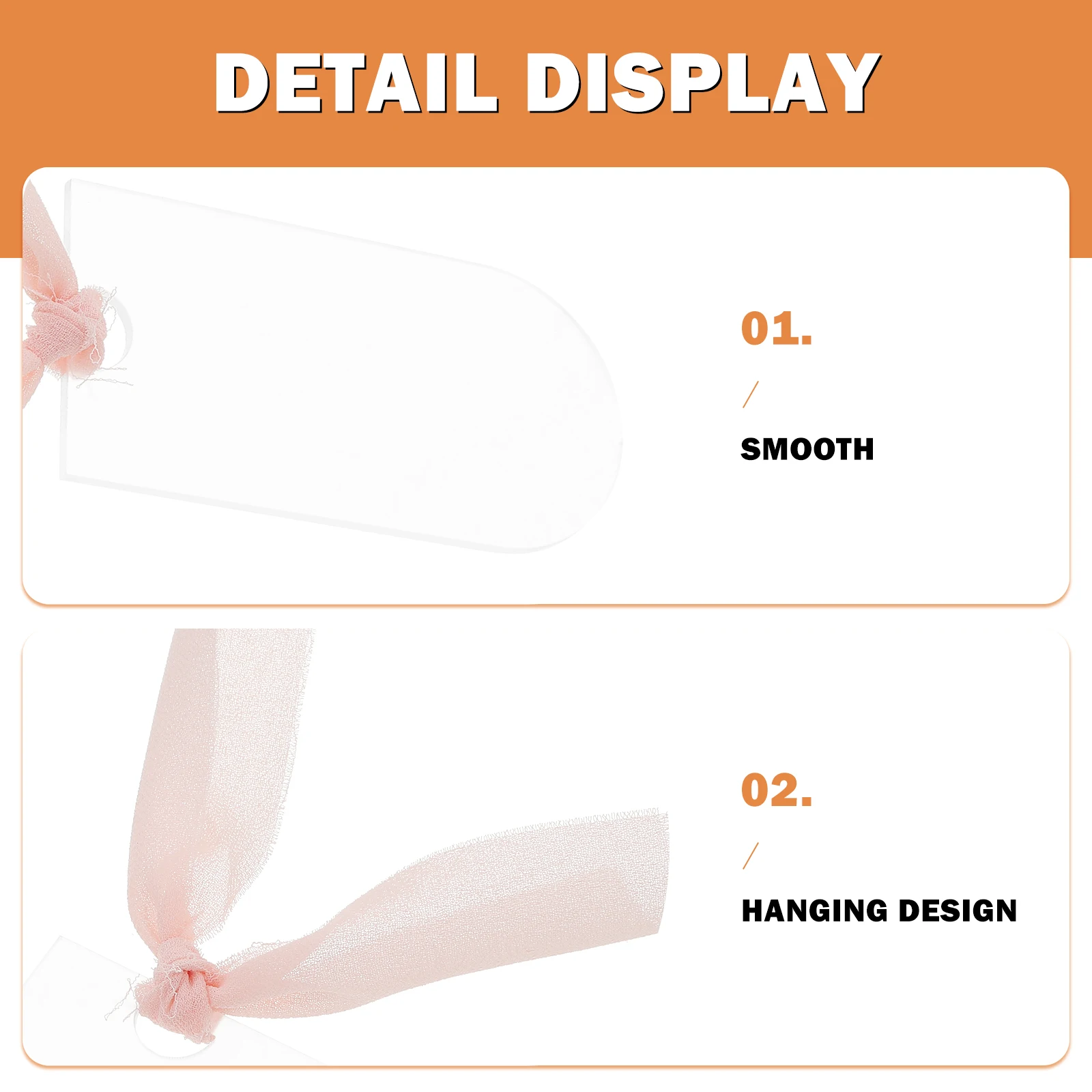 

10 Pcs Acrylic Wedding Seat Tags Seating Decor Name Cards Blank Ribbons Hanging Design Reusable Table Place Card Signs