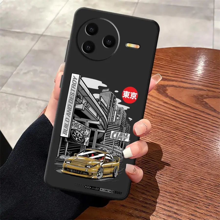 Japanese JDM Drift Car Red Sun Case for Xiaomi Redmi K60 A1 A2 Plus A5 10 9T 9A 9C K40 K50 Gaming 12 13C 12C Soft Back Phone