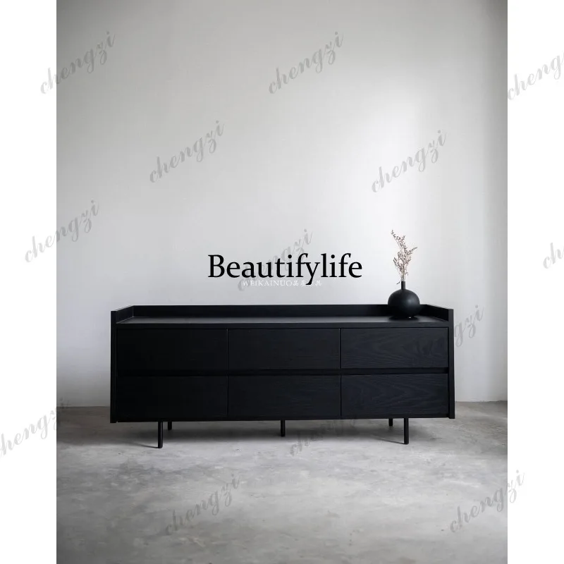N178 Designer Marble TV Cabinet Living Room Ash Storage Cabinet with Drawer Locker view 3