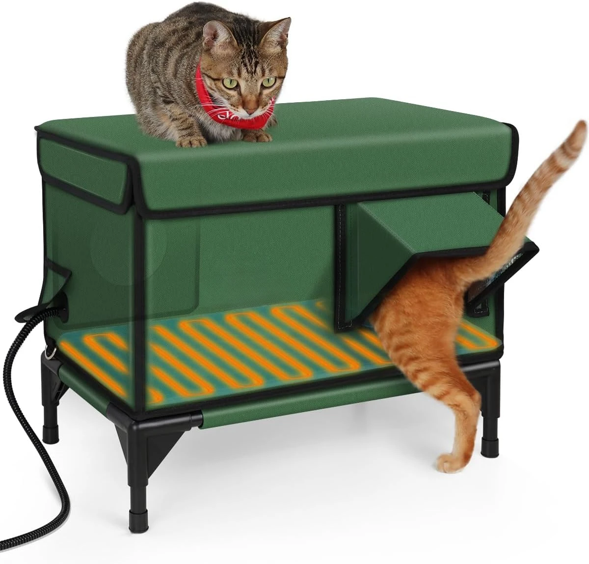 Indestructible Heated Cat House for Outside Waterproof Safe Outdoor Cat Shelter with Heater for Cat