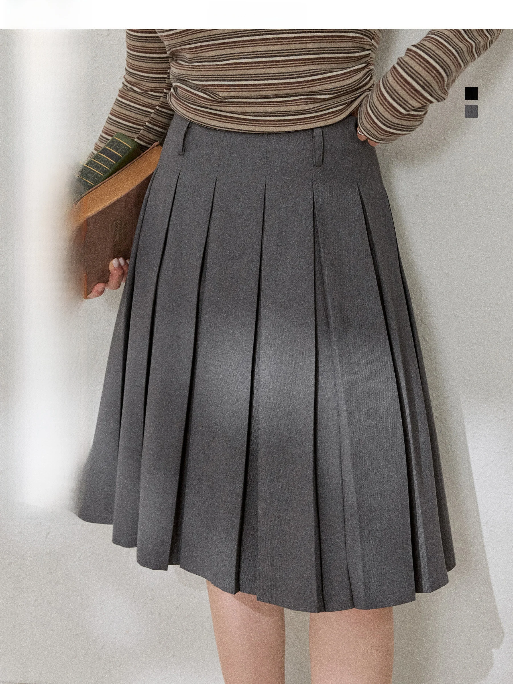 

Юбка миди JULULOOK Studio «Интенсивный вальс» больших размеров, приталенная, плиссированная, с высокой талией, из полиэстера, длинная