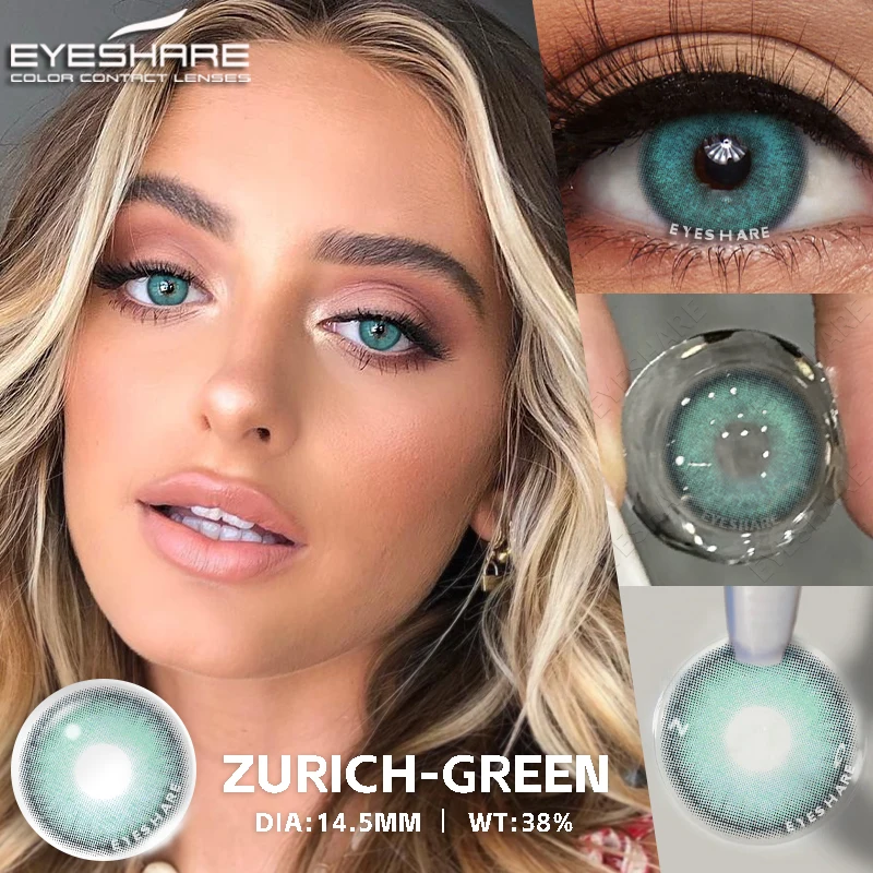 EYESHARE New Colored Contacts Lenses for Eyes Natural Blue Eyes Contact Gray Pupils Brown Lens Yearly Use Multicolored Contacts