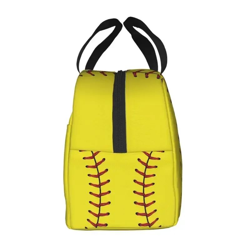 Softball Baseball Lace Lunch Box Women Waterproof Cooler Thermal Food Insulated Lunch Bag Office Work Reusable Picnic Tote Bags