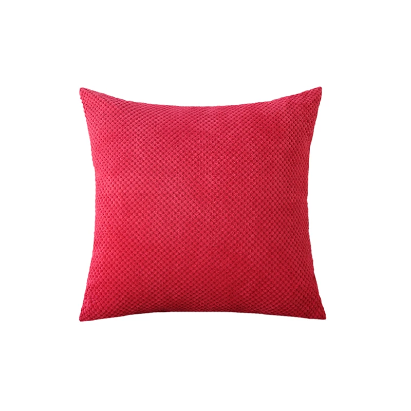 Red Corduroy Cushion Cover Soft Skin-friendly Pillowcase Living Room Home Decor Simple Decorative Throw Pillow Cover Funda Cojin