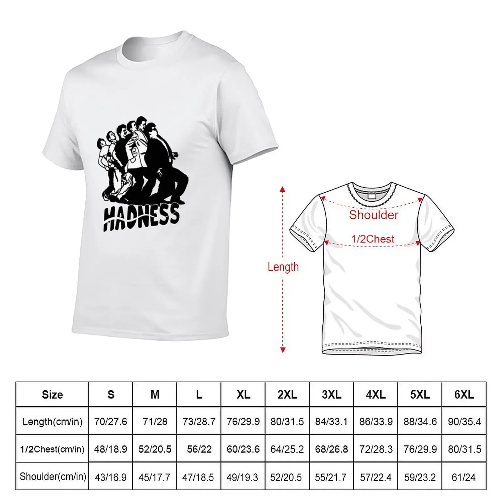 Madness T-Shirt Short sleeve tee plus size tops plain white t shirts men