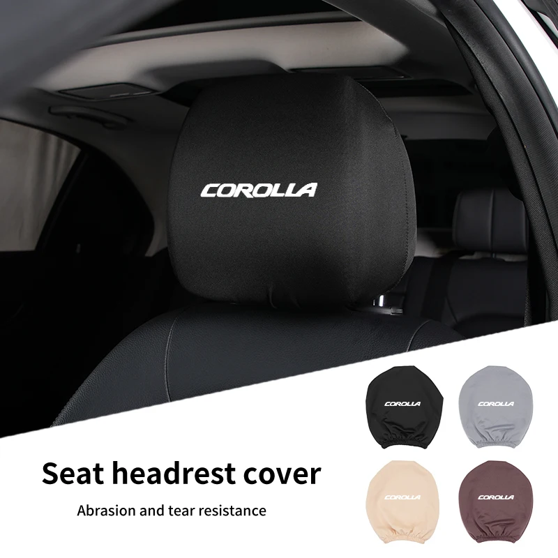 Car Black Seat Cover Headgear Headrest Covers Decoration For Toyota Corolla Avalon Supra Yaris Camry Tacoma Avanza Hilux Highlan