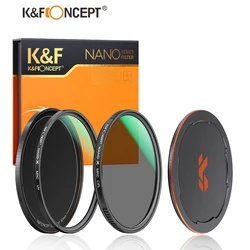 K&F Concept MCUV+CPL Camera Filter Kit 49mm-82mm With Metal Lens Cover And Storage Bag Have Waterproof Scratch Resistant Coating