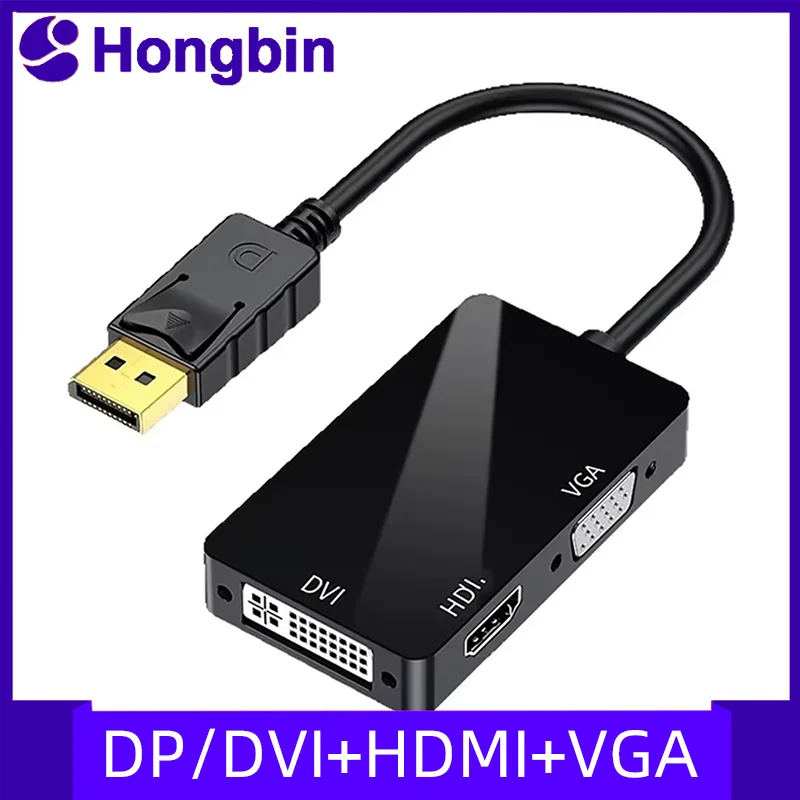 

Универсальный конвертер DP в VGA/DVI для подключения внешнего монитора к ПК