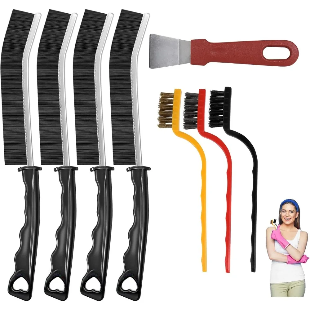 

8 шт. щетки для чистки щелей для домашнего использования, щетка для чистки затирки, инструмент для чистки зазоров с жесткой щетиной, подходит для кухни, ванны