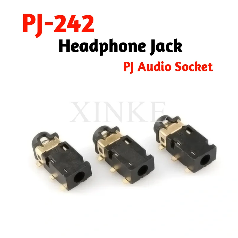 1PCS 2.5MM Female Audio Connector 6 Pin SMT SMD Headphone Jack Socket PJ-242 Gold-plated audio socket PJ242