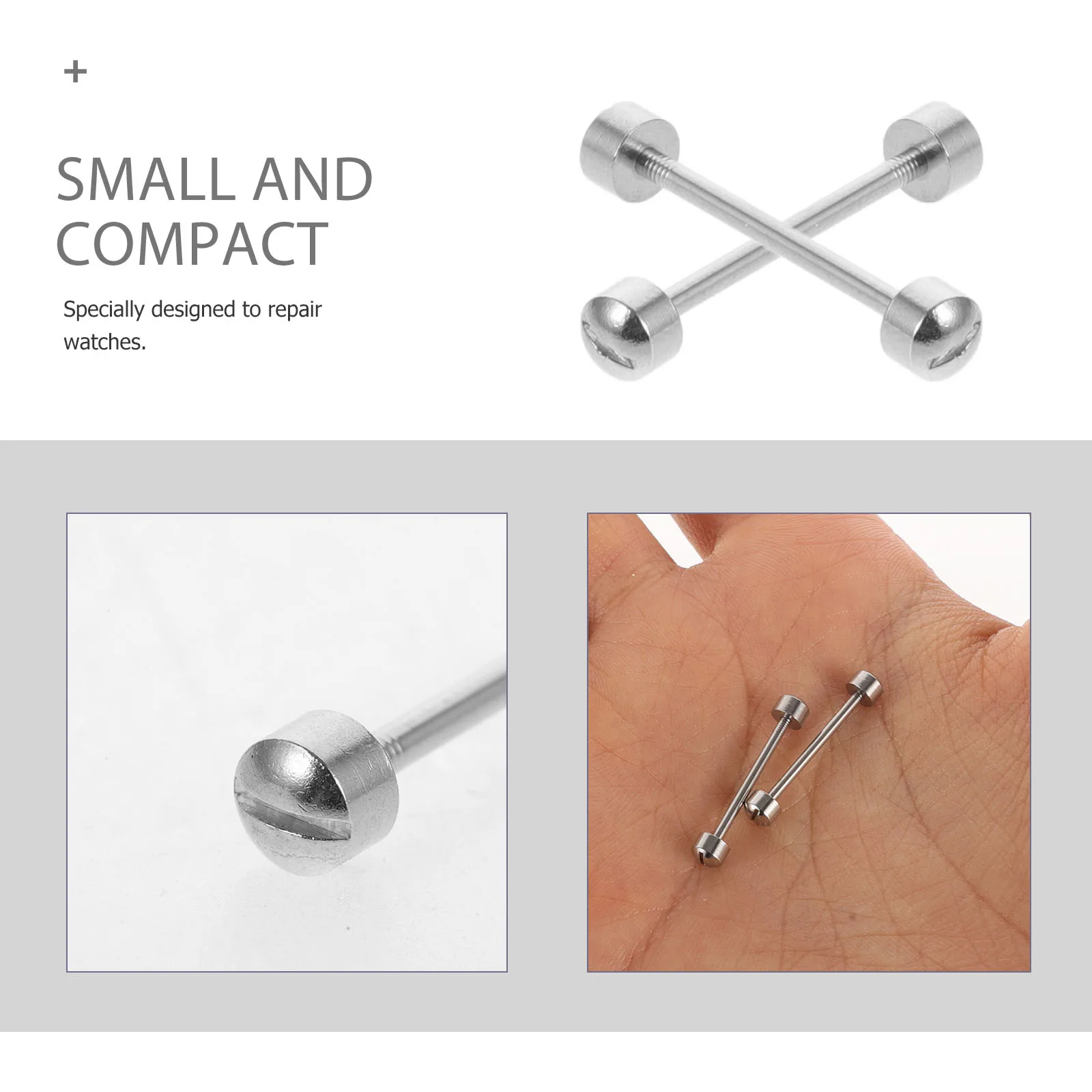 

2pcs Screw Tube Rods Repair Tools Watchmakers 16Mm Inner Diameter Steel Band Link Connectors Easy Install Hardware
