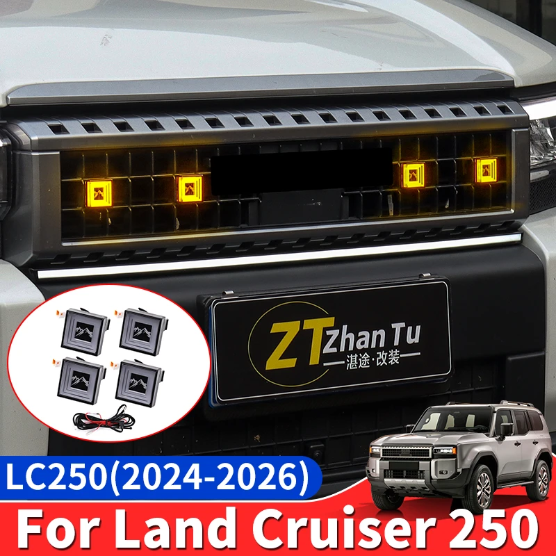 

For Toyota Land Cruiser 250 LC250 2024 2025 Front Grille LED Yellow DRL Daytime Running Lights Upgrade Modification Accessories