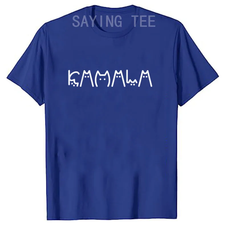 Camiseta de Kamala Harris Cat Lettering Positive Funny para mujer, camisetas de campaña divertidas Cat Lady, regalos novedosos para niños, 2024