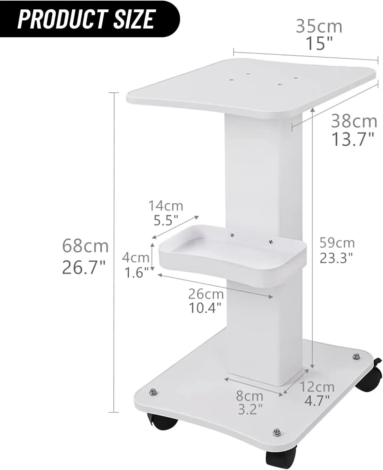 Многофункциональная подставка для тележки для салона красоты, тележка на колесиках, тележка для салона красоты, удобная тележка для косметического оборудования, максимальная нагрузка 40 кг
