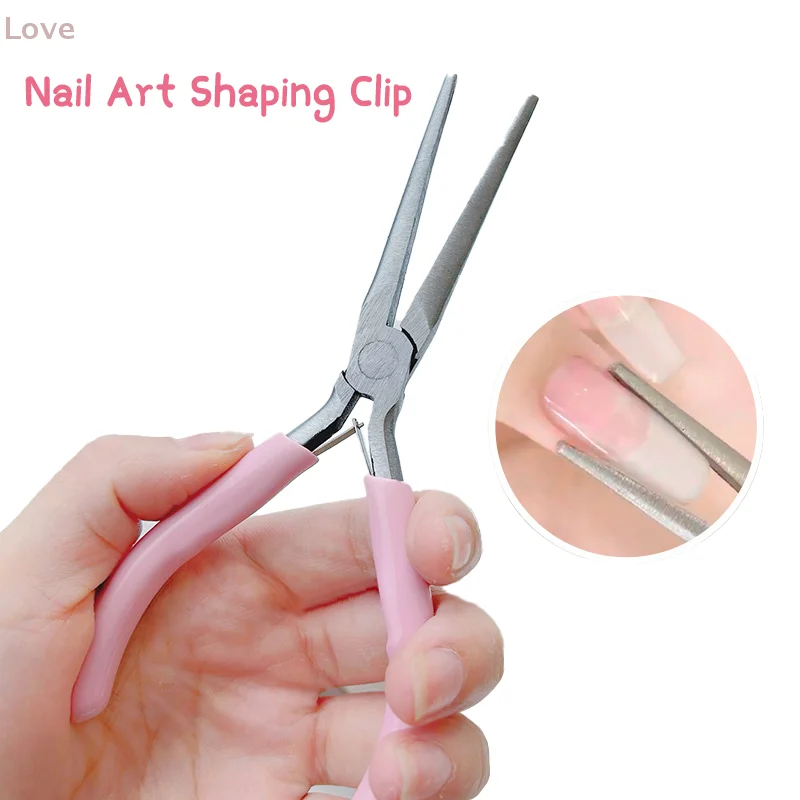 [L&P] Nail Art Shaping Clip Tweezers Manicure Tool UV Gel Tool Multi-Function Carbon Steel Nipper Picking Up Rhinestone