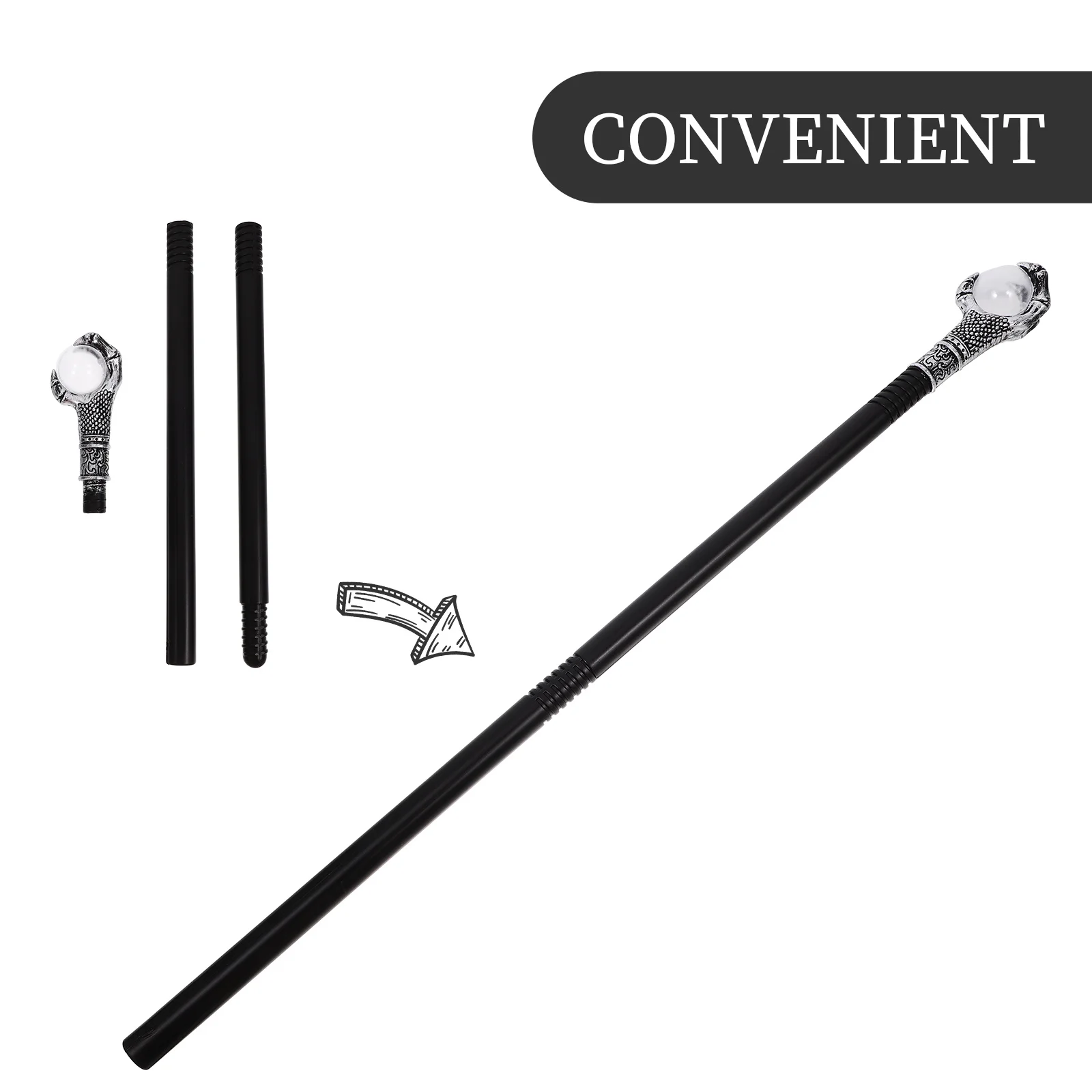 Canna da passeggio con artiglio di Halloween in stile punk, in plastica, per cosplay di Halloween, decorazione per costumi da festa, canna da passeggio