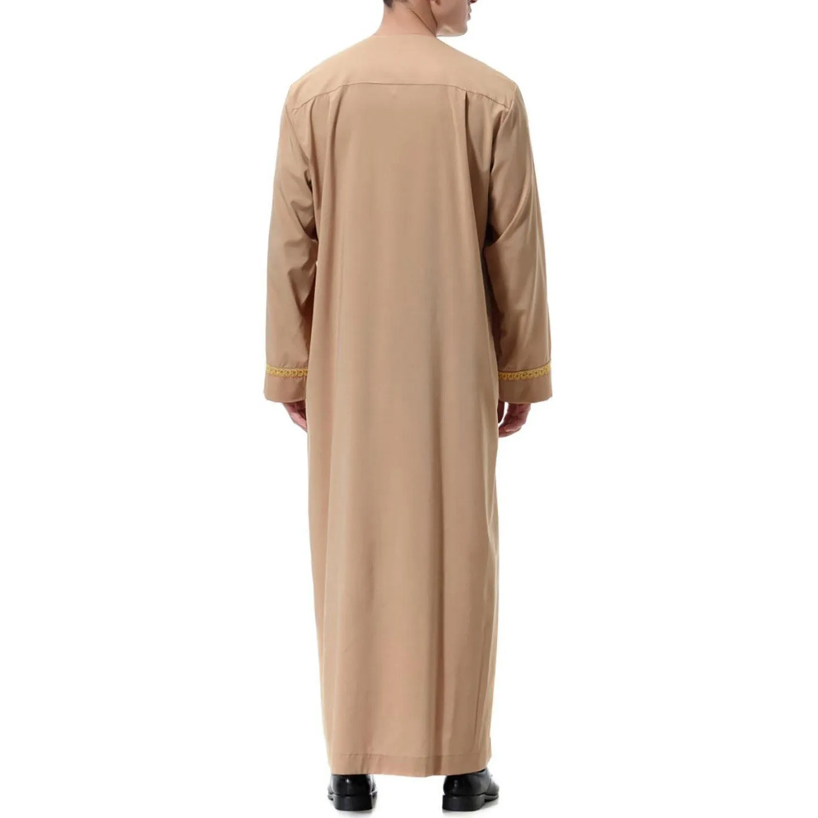 Muslim islamic Clothing Men Jubba Thobe print zipper Kimono Long Robe Saudi Musulman Wear abaya caftan Islam Dubai Arab Dressing