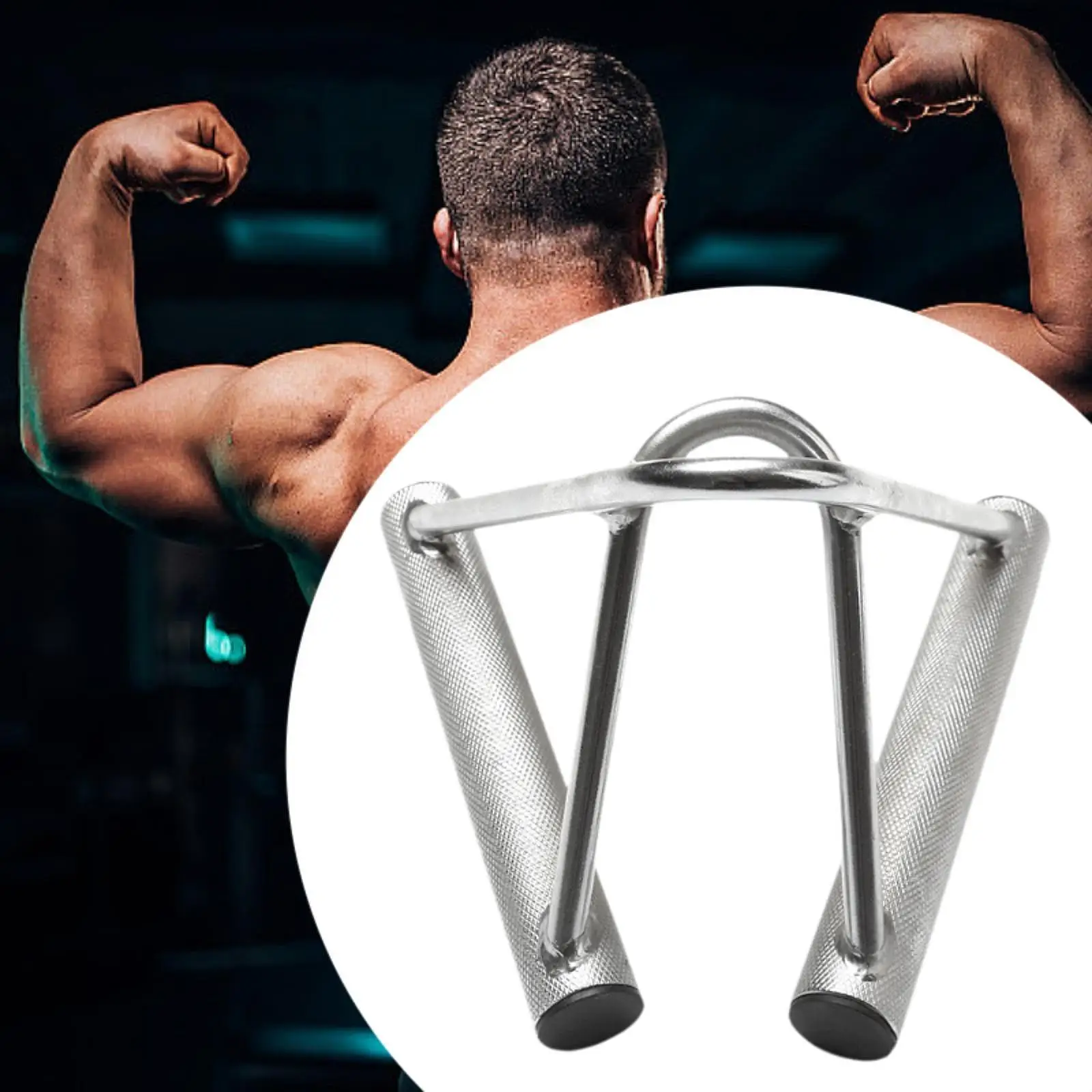 Press Down Cable Attachment V Ring Grip Nonslip Handle Equipment Strength Training Pull Down Bar for Tricep Weight Lifting