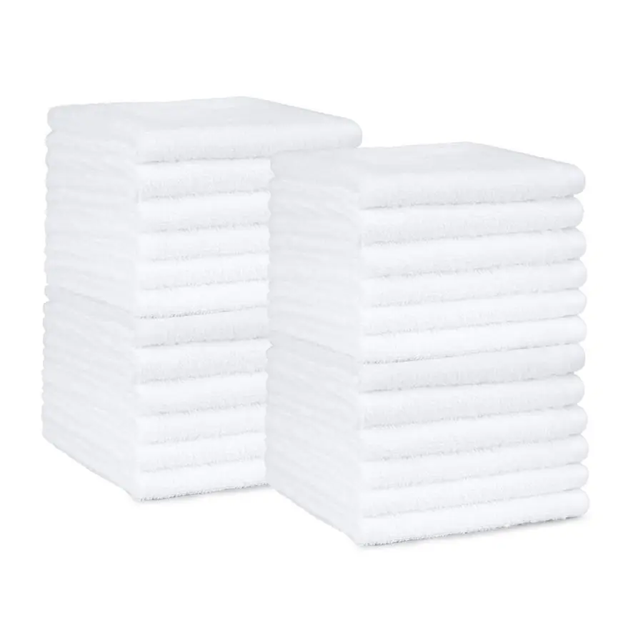 

Быстросохнущие хлопковые салфетки для ванной, машинная стирка, мягкие и впитывающие, 12 x 12 дюймов, белые, 60 штук в упаковке