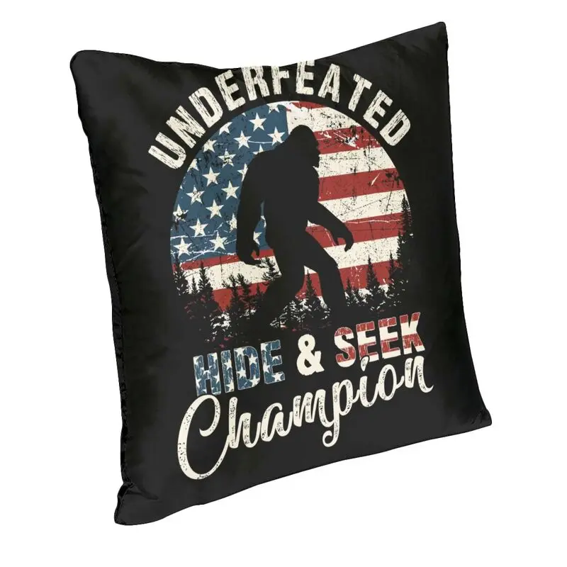 Personalized Hide And Seek Pillow Case Home Decorative 3D Two Side Printed Funny Bigfoot American Flag Cushion Cover for Sofa