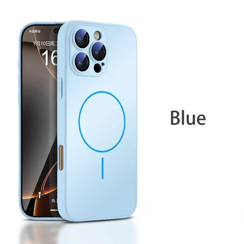 

Luxury Magnetic Wireless Charging Tempered Glass Phone Case For iPhone 17 16 15 14 13 12 11 Pro Max Plus Camera Protection Cover
