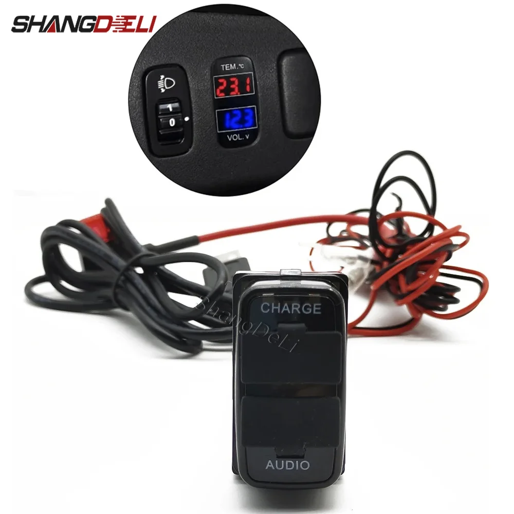 2.1A Fit for Mitsubishi Pajero Sport 2011-2015 Car QC3.0 USB Port Charger Smartphone Charging Adapter Accessories