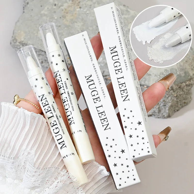 1 szt. Długotrwały rozświetlacz pod oczy - Perłowo-białe, brokatowe kosmetyki do oczu dla lśniących oczu