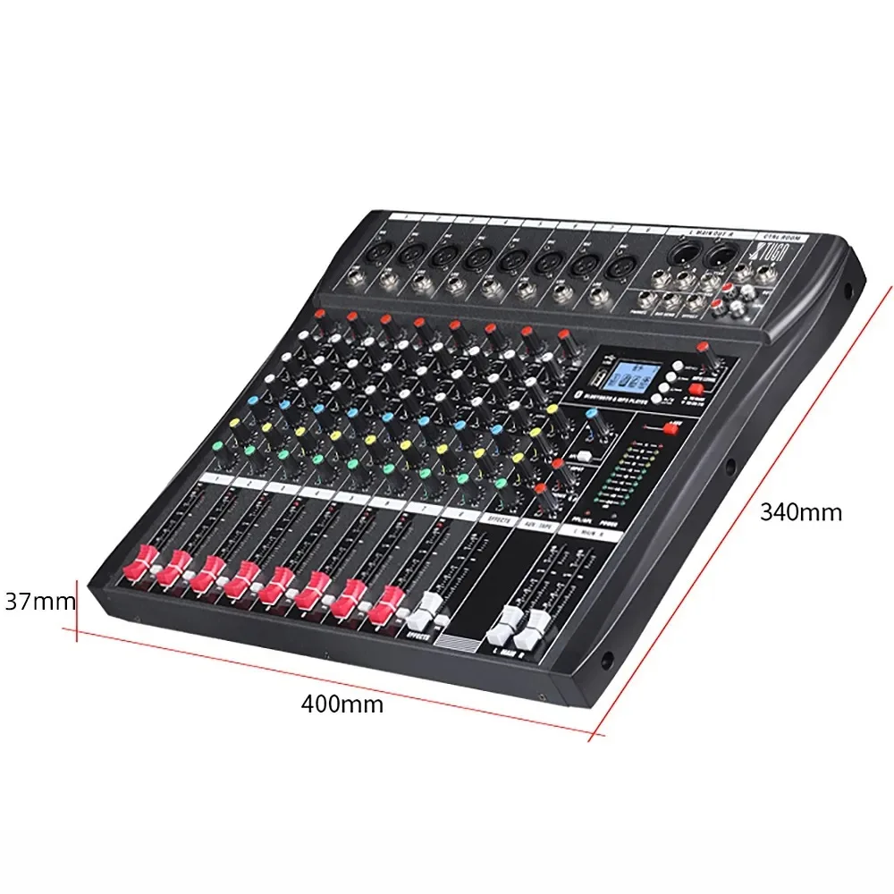 Professioneller 8-Wege-Mixer mit Reverb-Bluetooth-Wiedergabe, Mehrkanal
