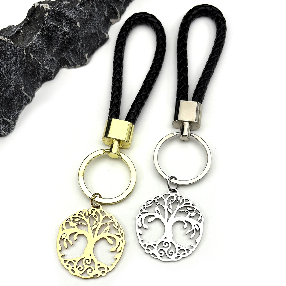 

Fashion Hollow Tree of Life Round Key Chain for Women Men Stainless Steel Gold Silver Color Celtic Knot Key Ring Jewelry Gift