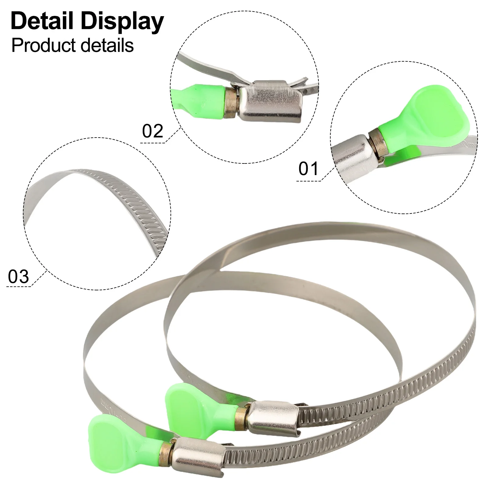 New Practical Hose Clamp Water Pipe Stainless Steel Tool-free Installation With Handle Exhaust Hose Clamp Hardware