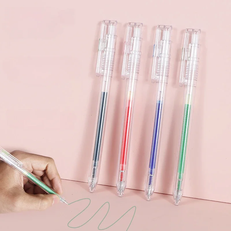 6pcs Fruit Fluorescent Press Neutral Pen 0.5mm Stainless Steel Tip Large Capacity Colored Retro Student Marker Hand Ledger Pen