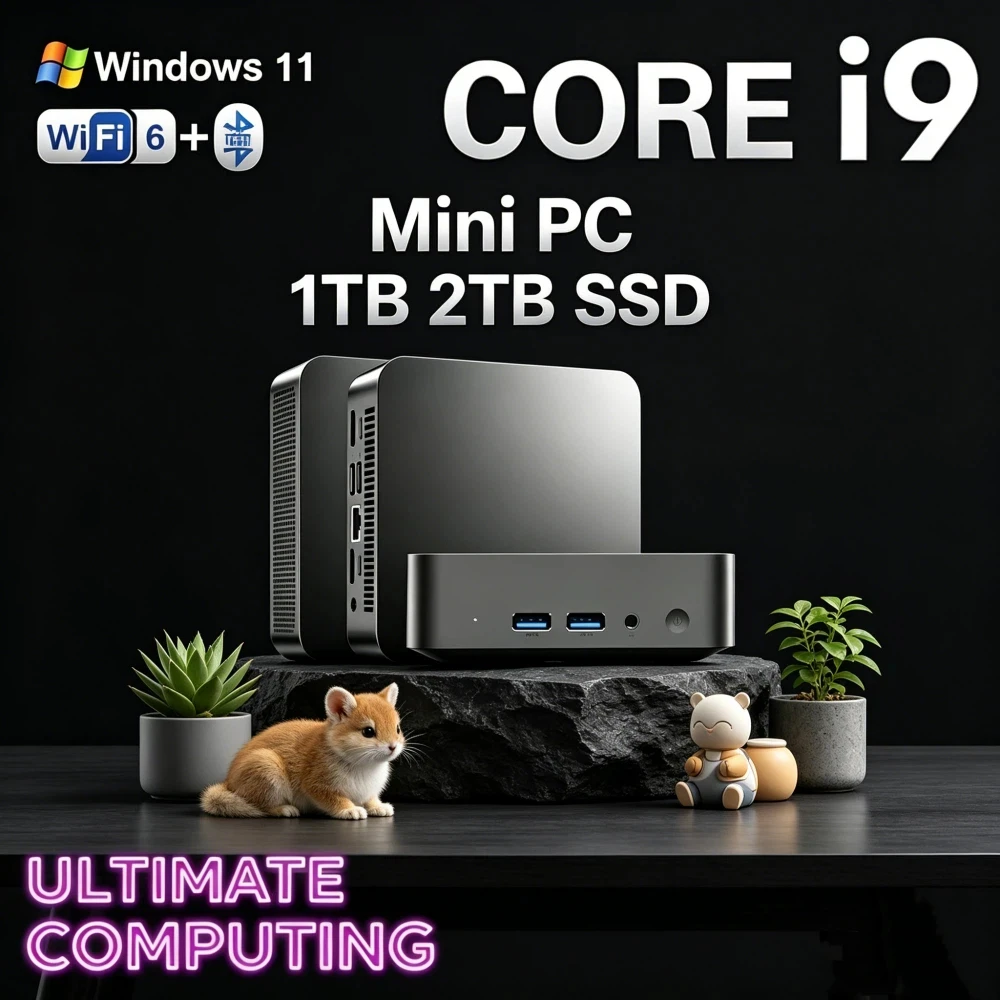 Elite Core i9 8950HK Mini PC Windows 11 Pro 32GB RAM 1TB/2TB SSD WiFi6 BT5.2 4K HD Study Gaming Office Computer 3 Years Warranty