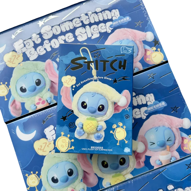 New Stitch Eat Some Thing Before Sleep Series ไวนิลกล่องตาบอดกระเป๋าจี้ตุ๊กตาน่ารักตุ๊กตา Mystery Box ของเล่นของขวัญแปลกใจ