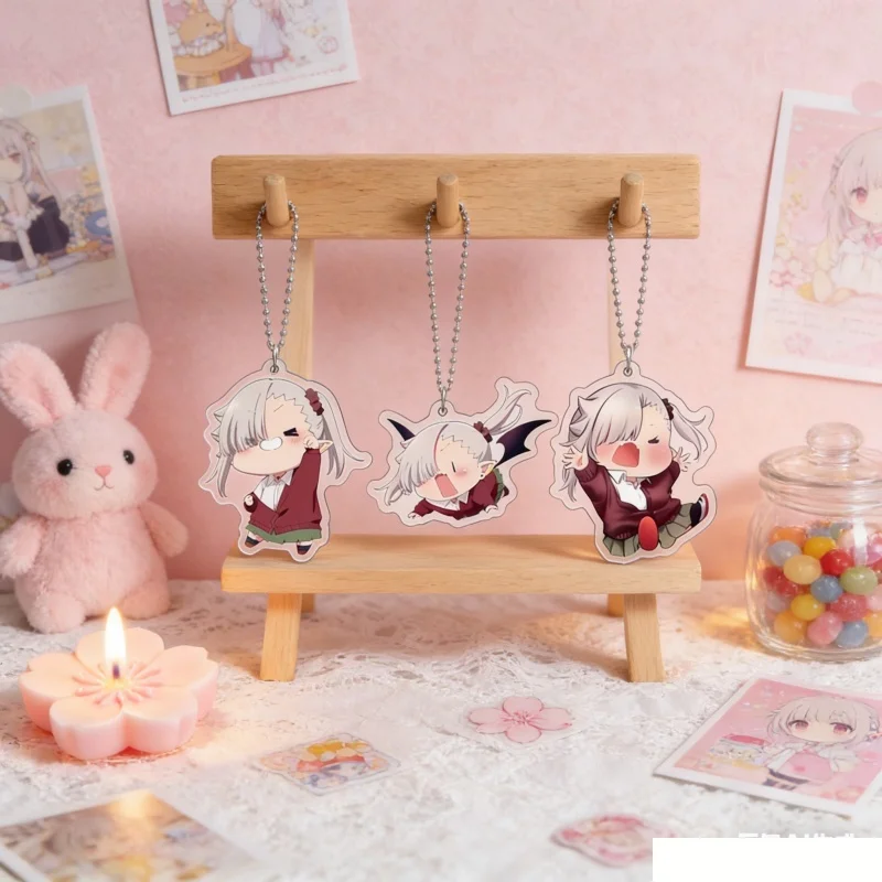 20250Vampire0chan0Can't0Suck0Properly0Anime0Acrylic0Keychain0Q0version0Luna0Ishikawa0Fans0Pendant0Bag0Car0Keychain0present0Gifts